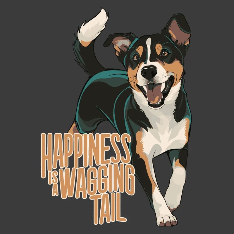 Happiness Is A Wagging Tail Dog Design