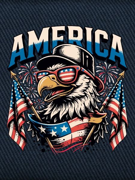 Patriotic Eagle with Flags