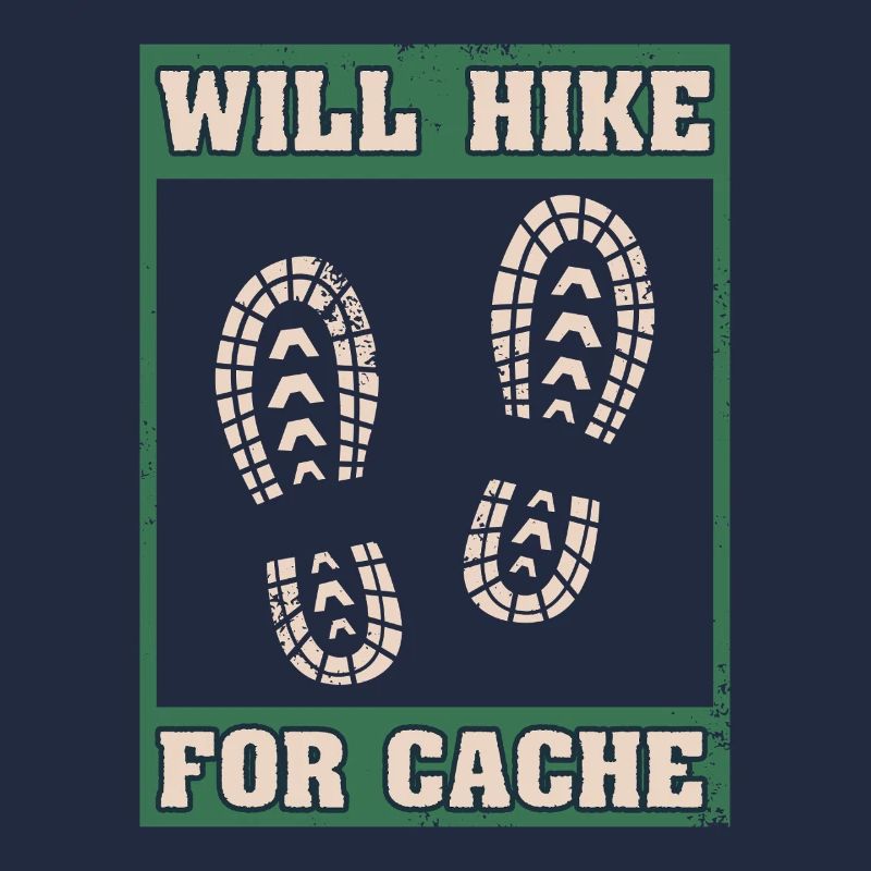 Je vais faire de la randonnée pour un graphique de géocaching de cache