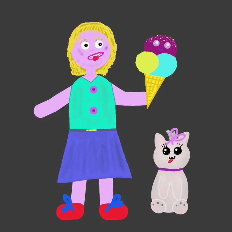 Eiscreme-Mädchen Eiscreme Eiswaffel Eis