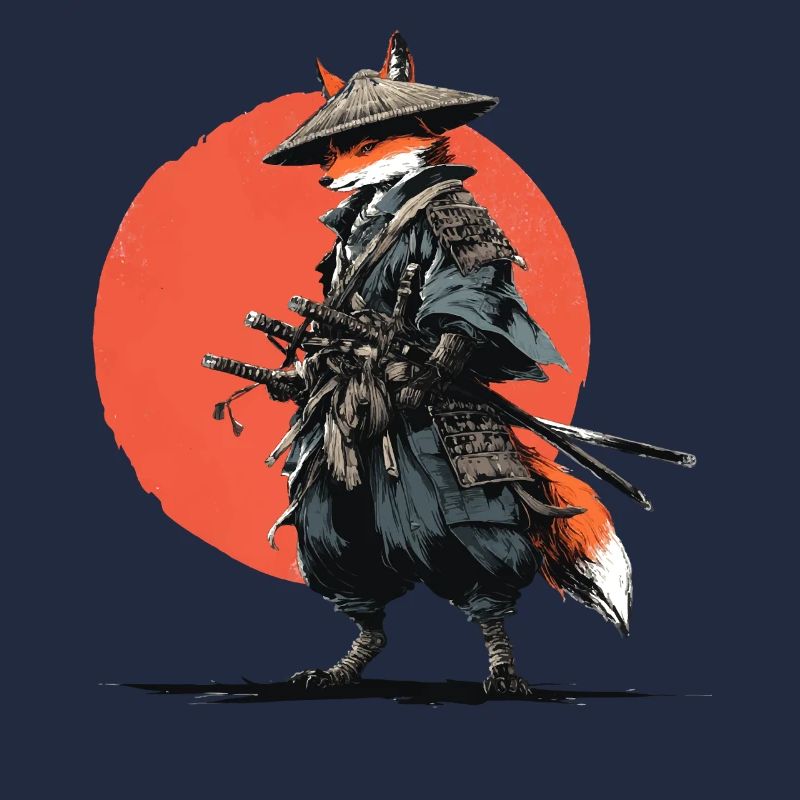 Fox Samurai under Ember Sun