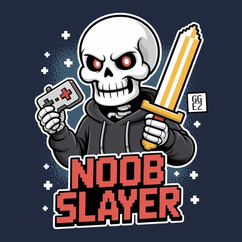 Sweat à capuche Noob Slayer Grim Skull