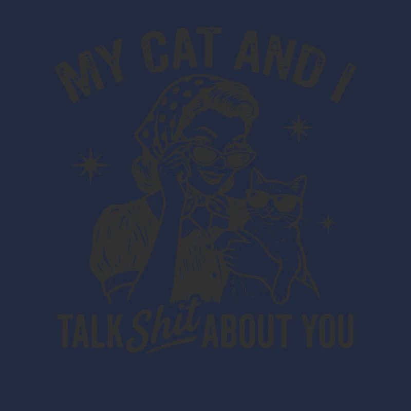 Katzengespräch im Retrostil Lästern Geschenk