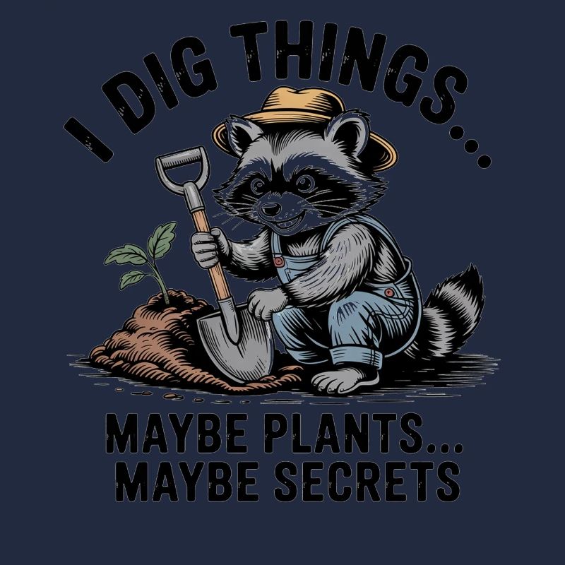 Raccoon Gardener Digging for Plants