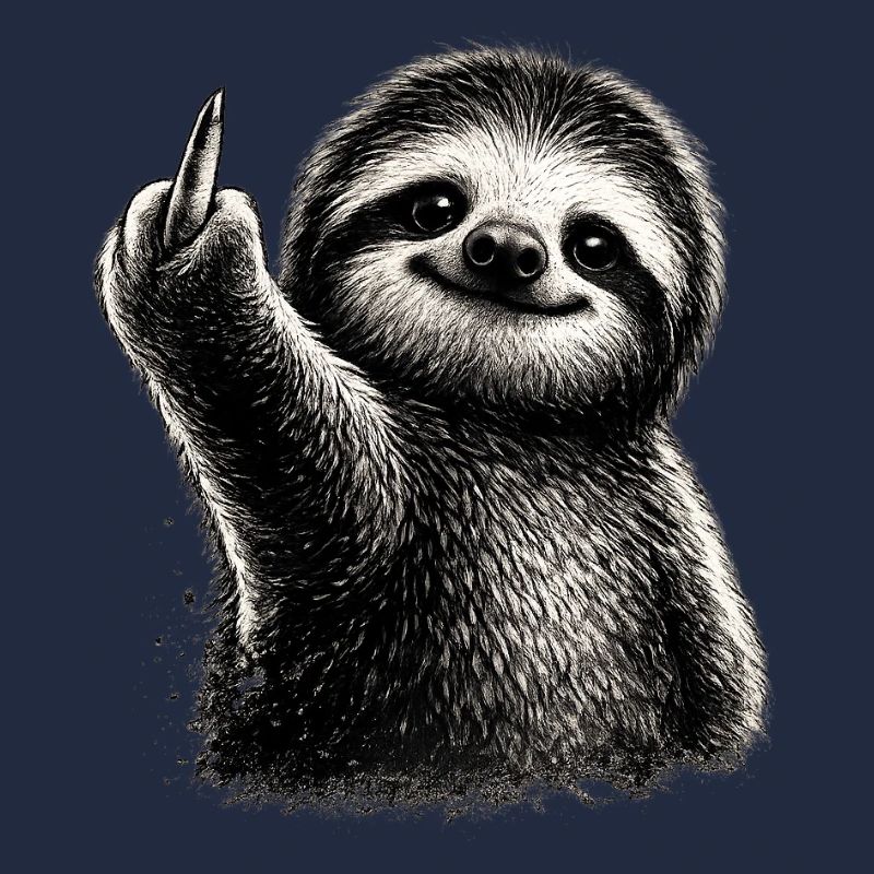 Naughty Sloth Middle Finger