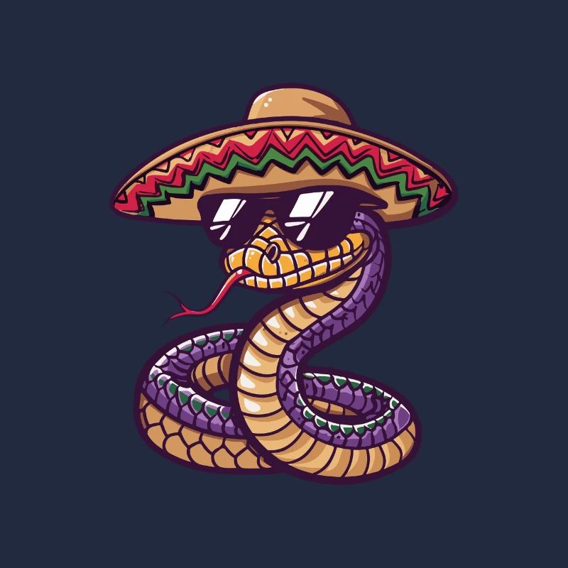 Snake Cobra Comic Funny Sombrero