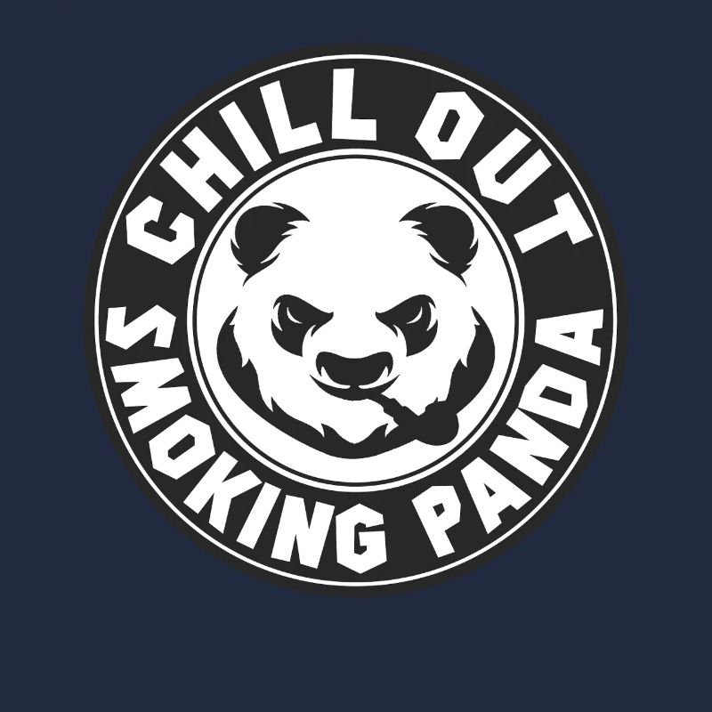 Emblème rétro Smoking Panda Relaxe