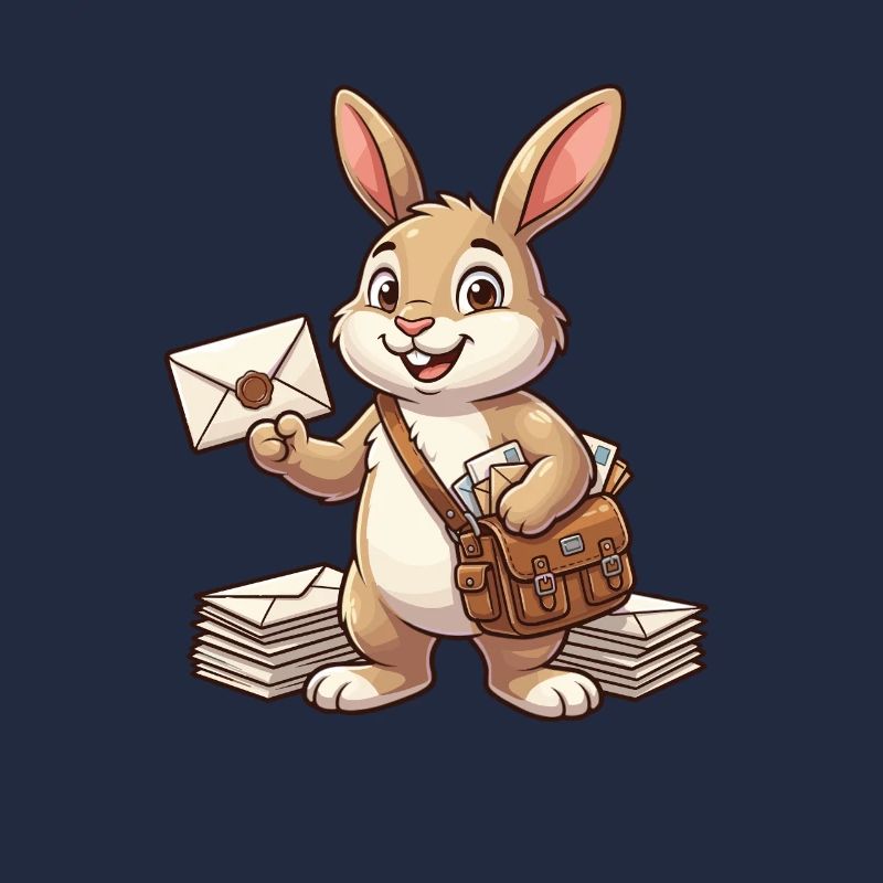 Lapin postal avec lettres