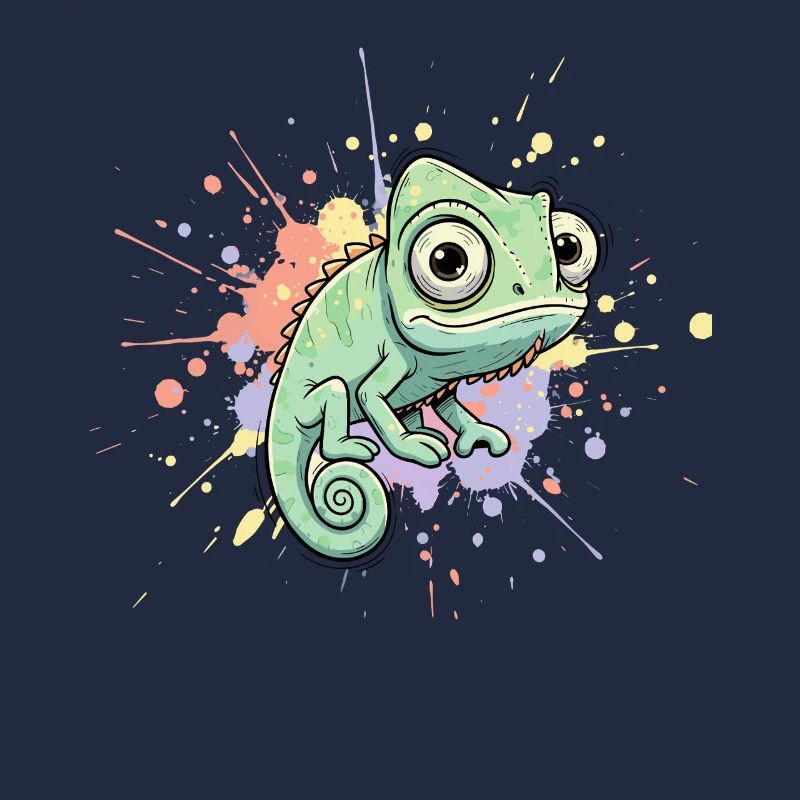 Éclaboussure caméléon aquarelle