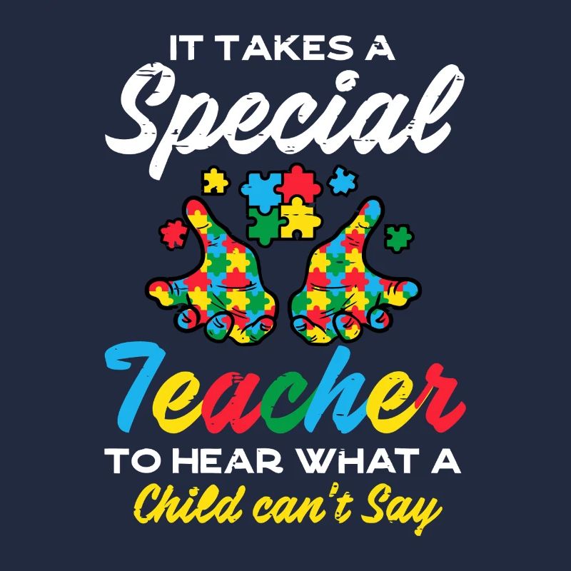 Special Teacher Puzzle Hearts Tee