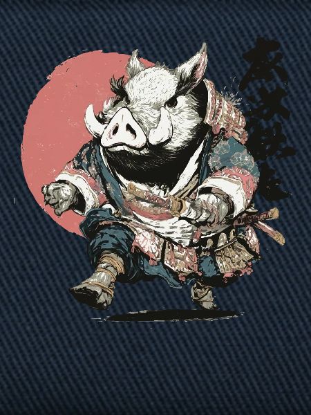Eber-Samurai in Ukiyo-Rüstung
