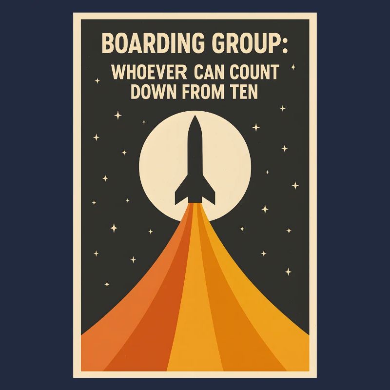 Countdown Boarding | Rakete Space Humor