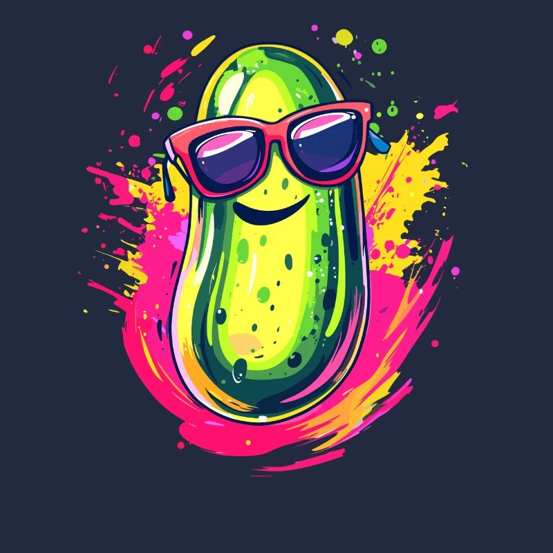 Cool cucumber with sunglasses