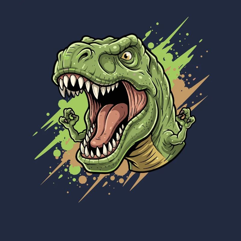 Wütender T Rex mit Farbschwall