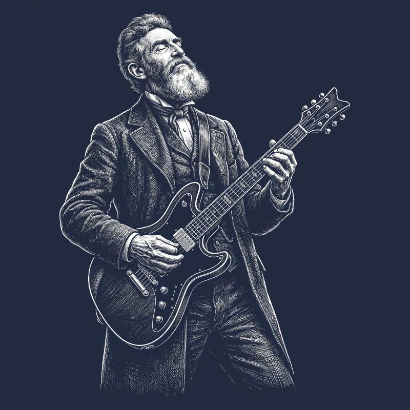 John Brown plays guitar
