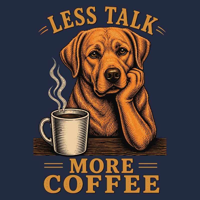 Moins de Parler Plus de Café Chemise Kaffee Labrador