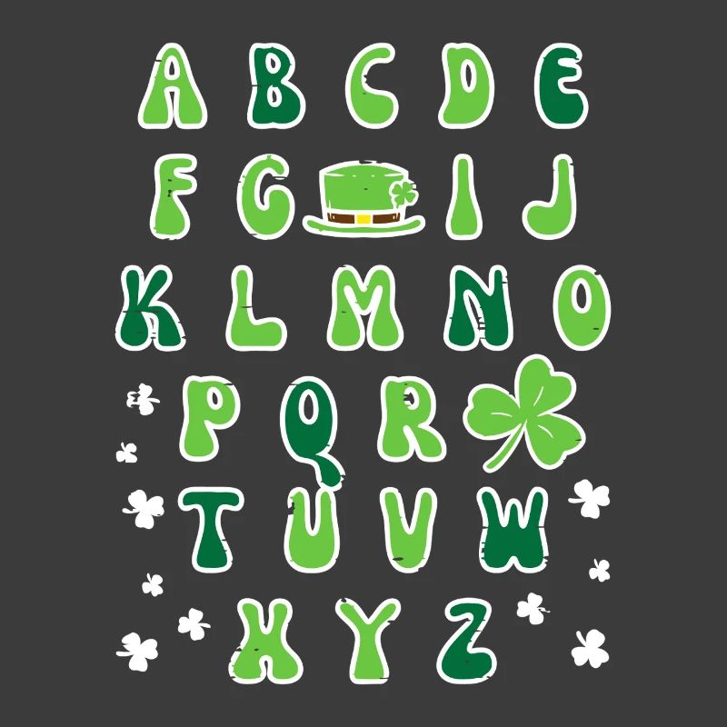 Irisches Alphabet-Kleeblatt-Design