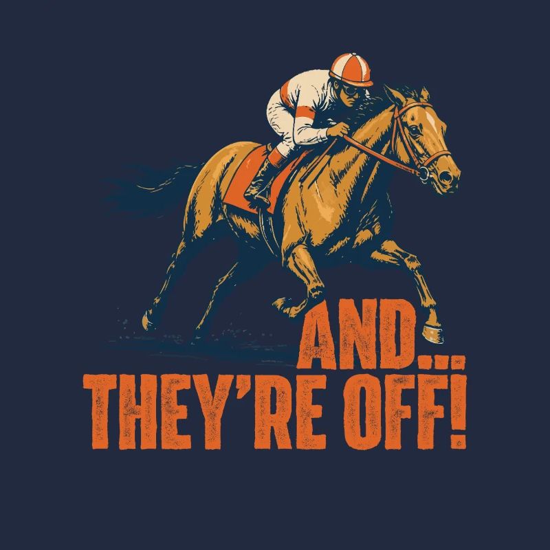 Et ils sont partis du derby de courses de chevaux drôles