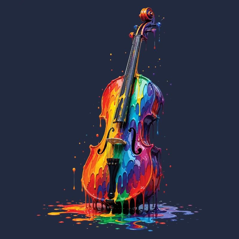 Viola with dripping paint