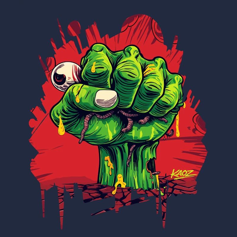 Zombie-Faust-Graffiti-T-Shirt