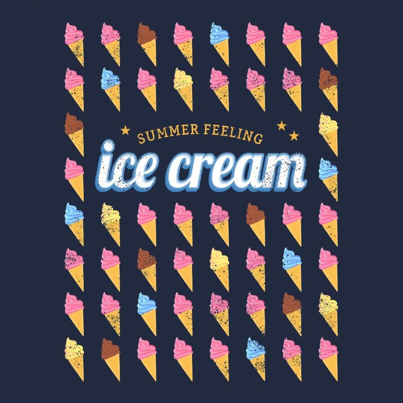 Eis im Hörnchen Vintage Waffel Eiscreme Design