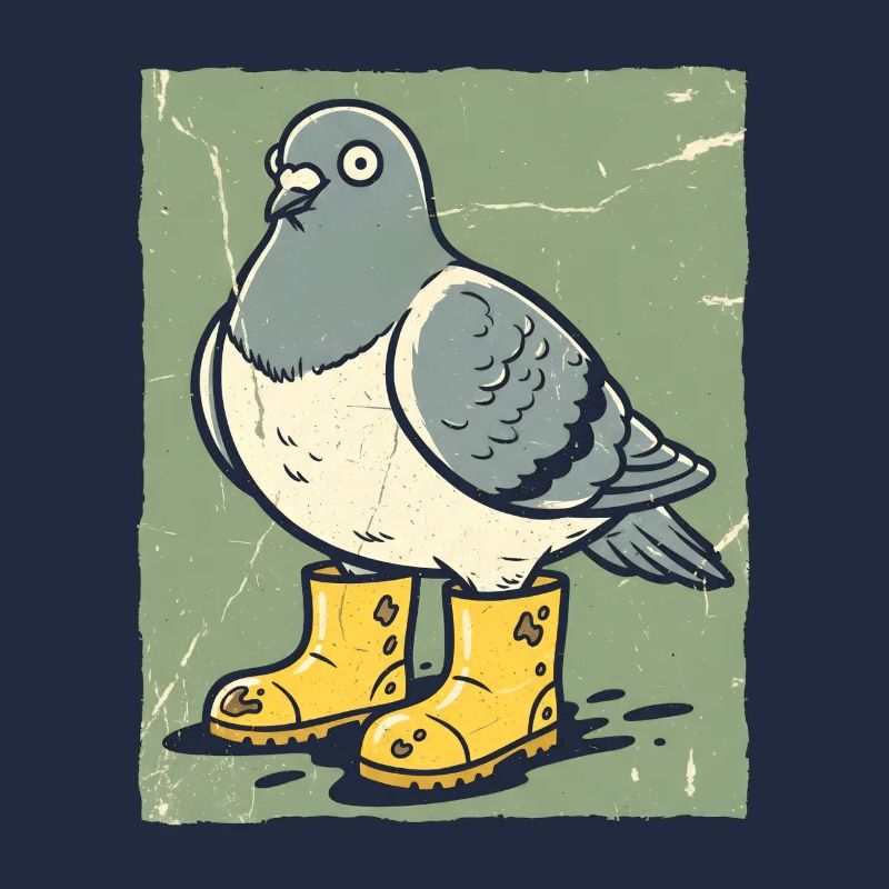 Dove with yellow boots