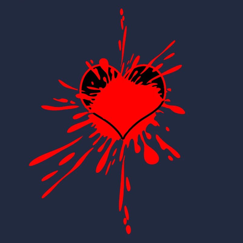 Art éclaboussé de cœur rouge