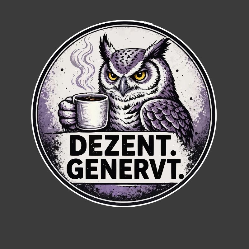 Dezent Genervt Eule mit Kaffee