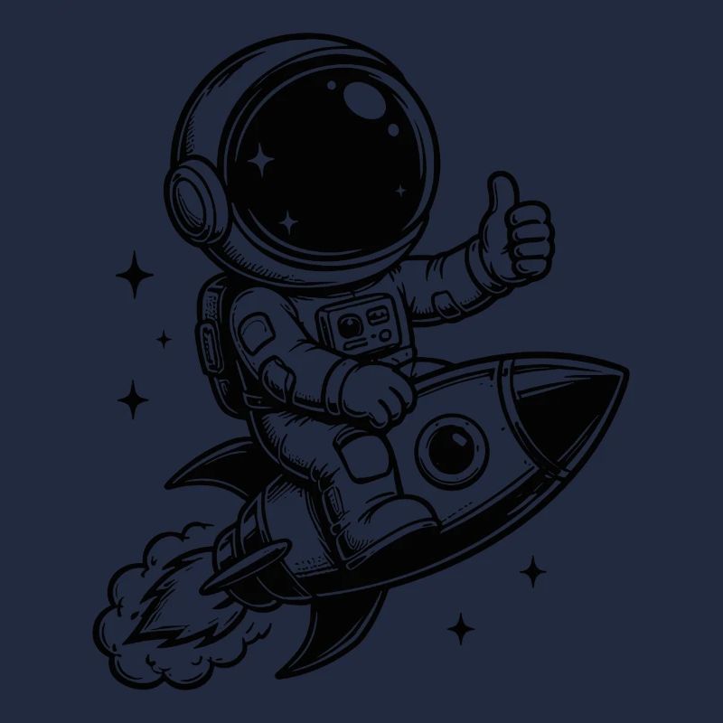 Astronaut on rocket space adventure