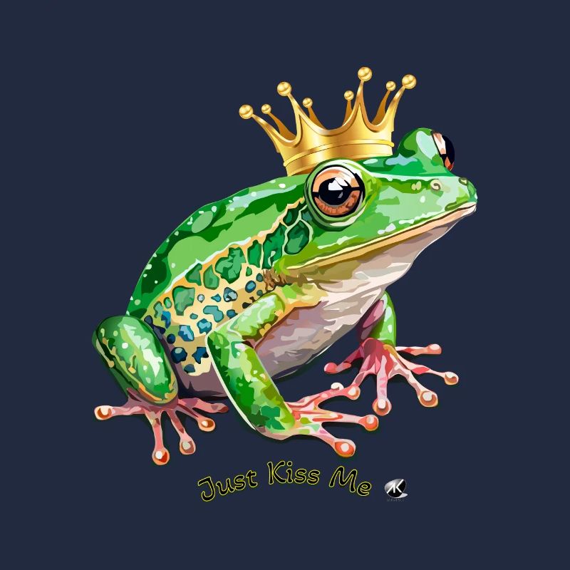 Frosch mit eine Krone Abbildung mit Inschrift