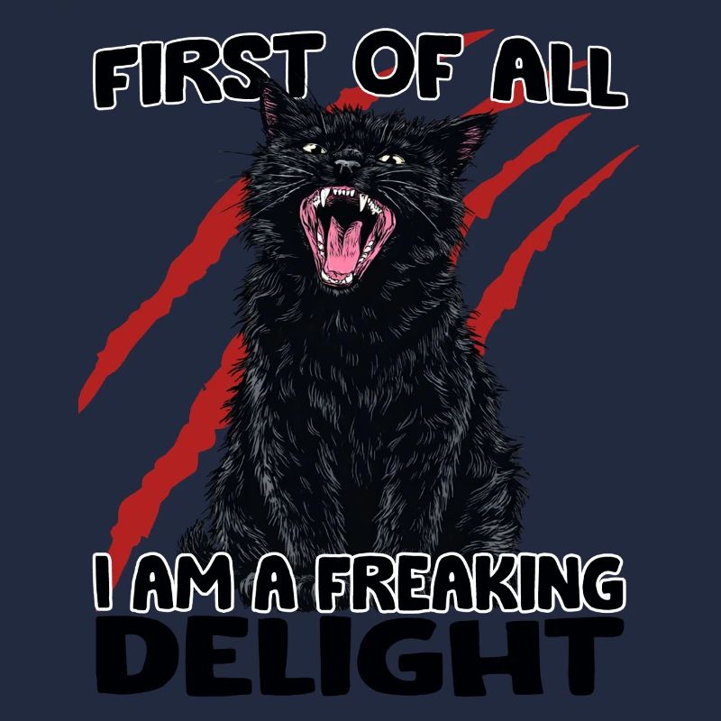 Schwarze Katze Chaos Goblin aggressive Katze Humor