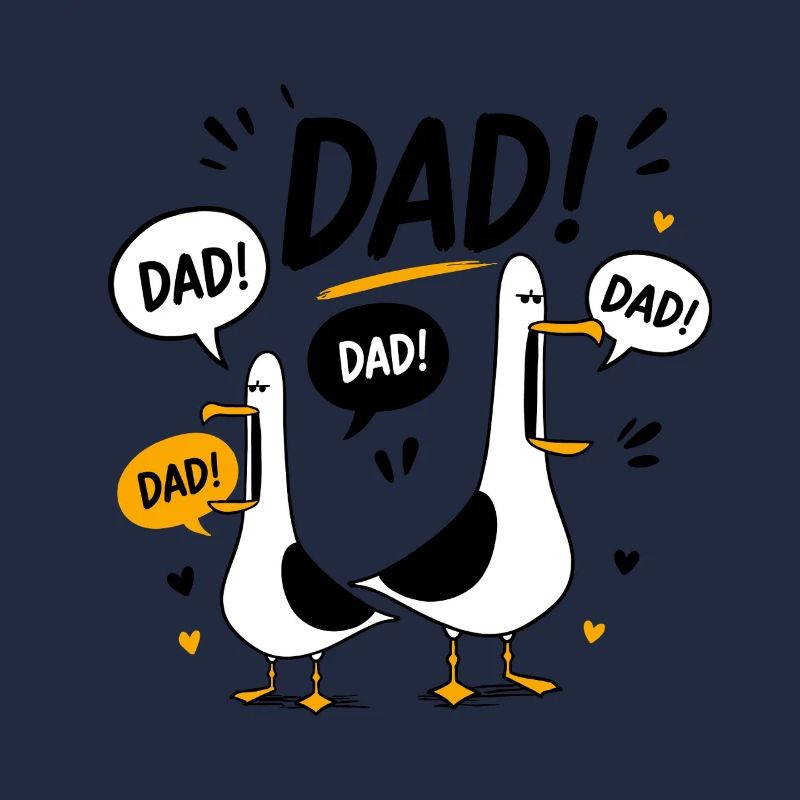 Funny Seagull Dad Father's Day Papa Seagulls