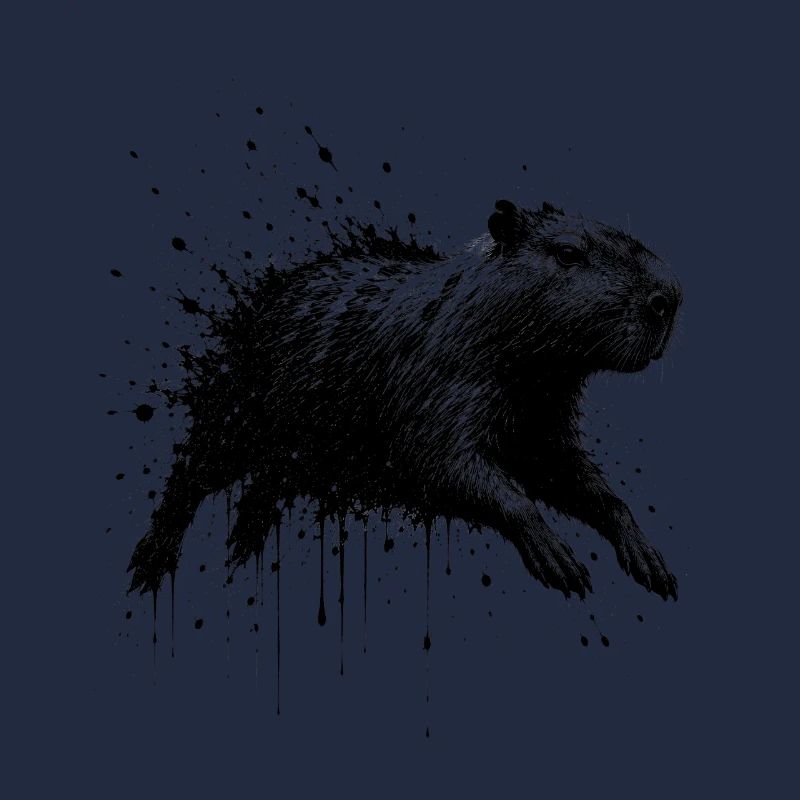 Capybara Splatter Illustration