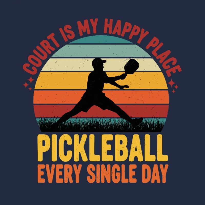 Retro Sunset Pickleball Vibe