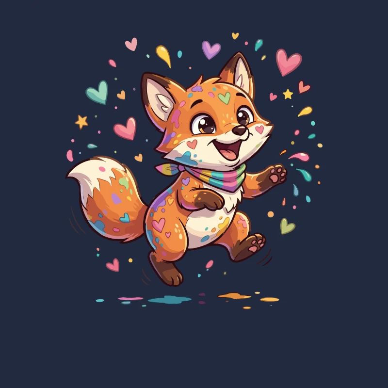 Adorable rainbow fox