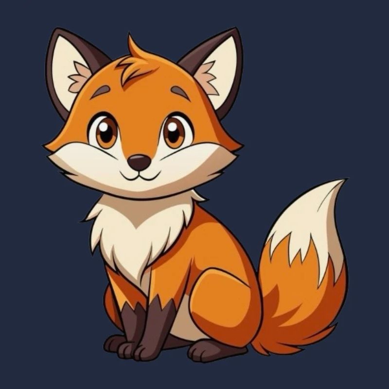 Kuscheliger Fuchs Cartoon Print
