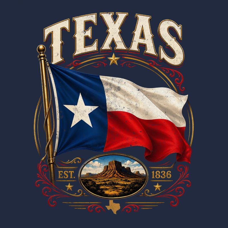 Emblème du drapeau vintage du Texas