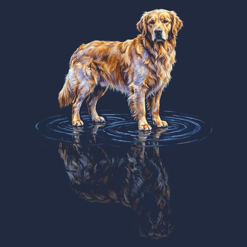 Golden Retriever Water Reflex