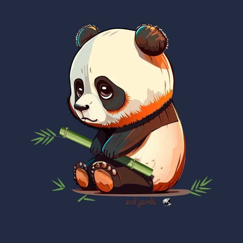 Sad Panda with Bamboo Sad Panda