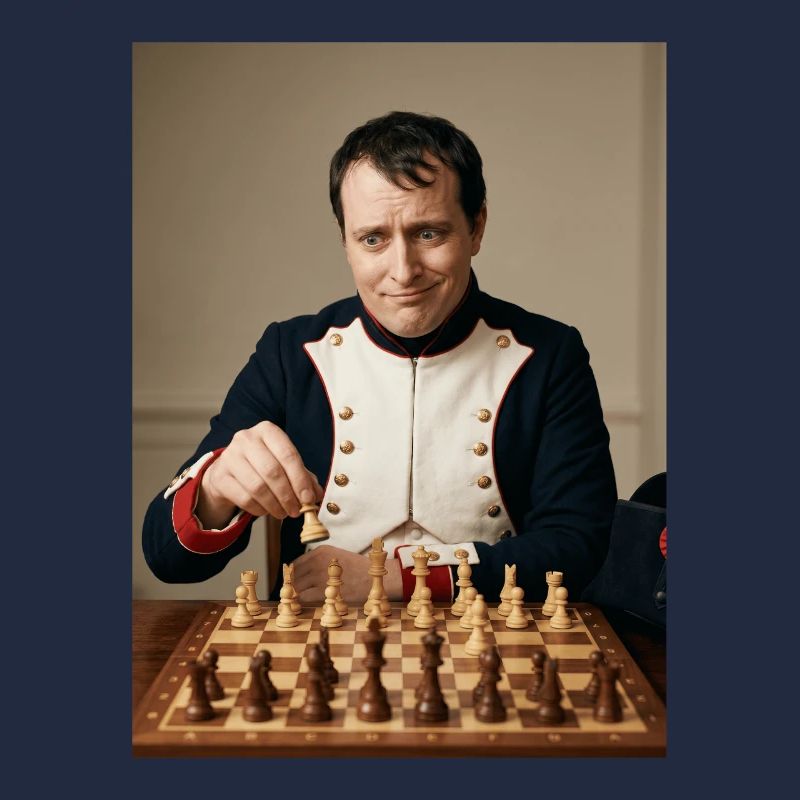Napoléon joue aux échecs.