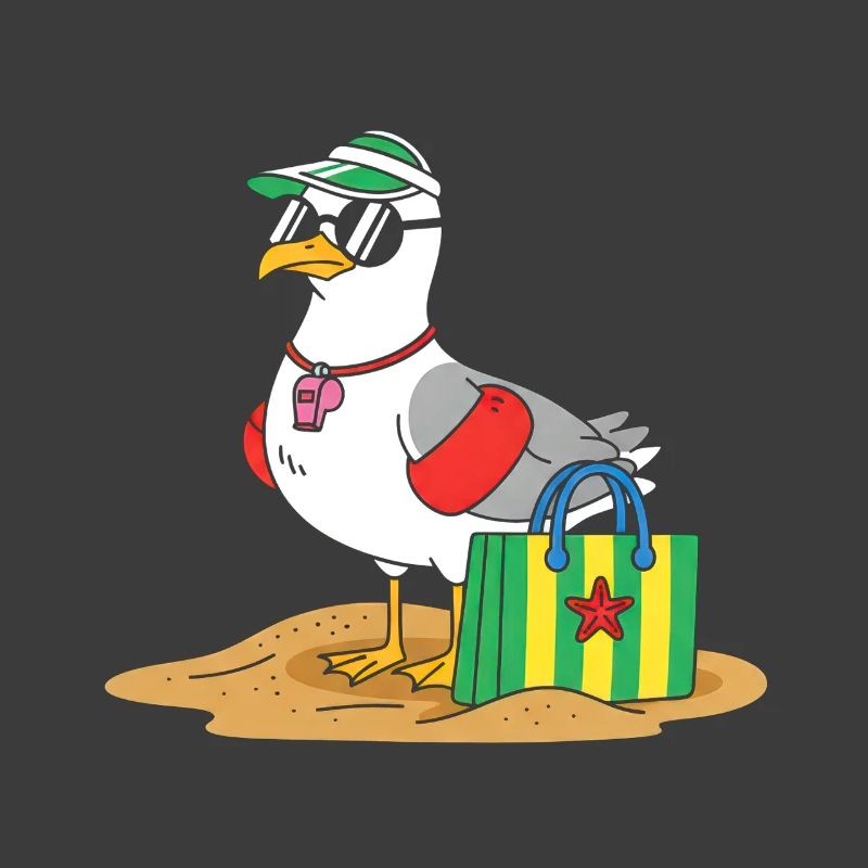 Strandvogel mit Sonnenbrille