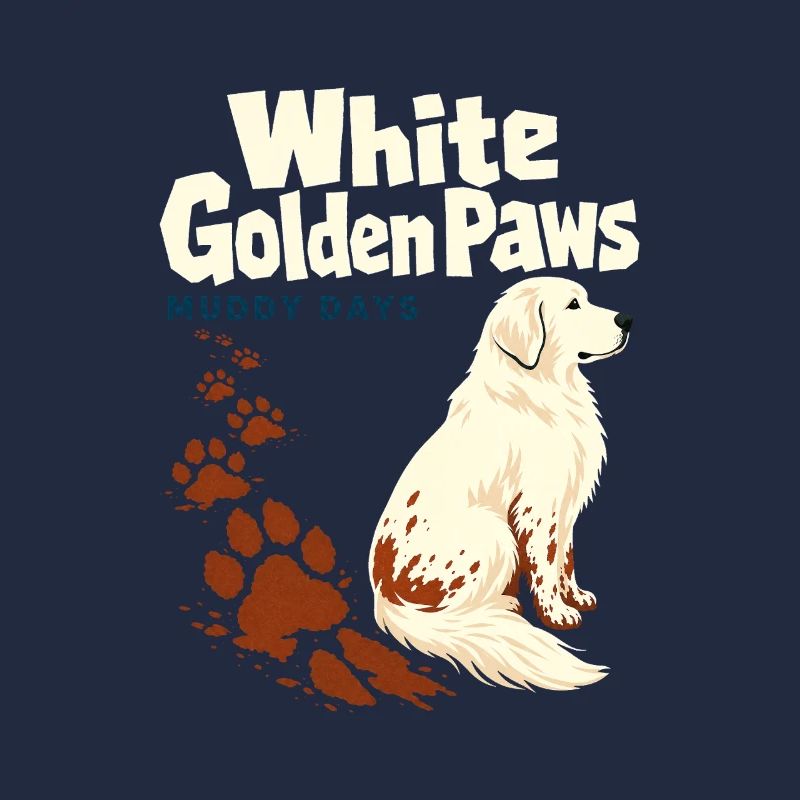 White Golden Retriever Mom, White Golden Paws Mudd
