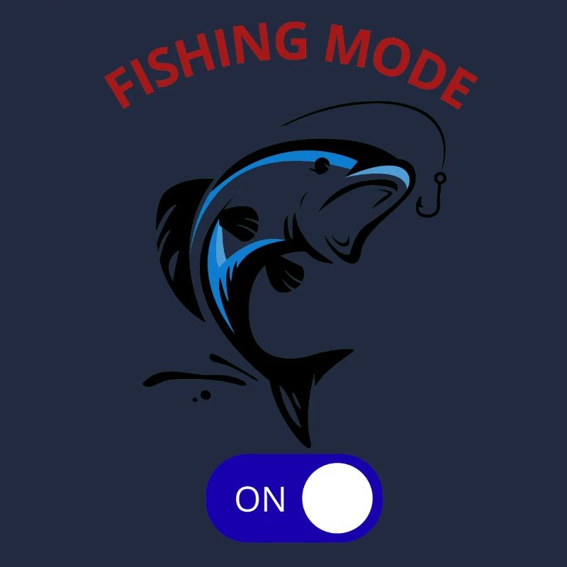 Fishing Mode Activated Cool Angler Fish Hook Tee