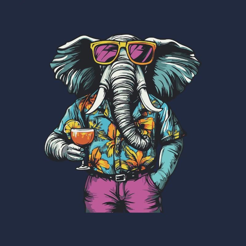 Elephant Comic Funny Holiday