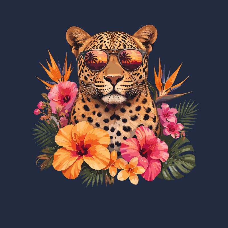 Lunettes de soleil léopard avec des fleurs