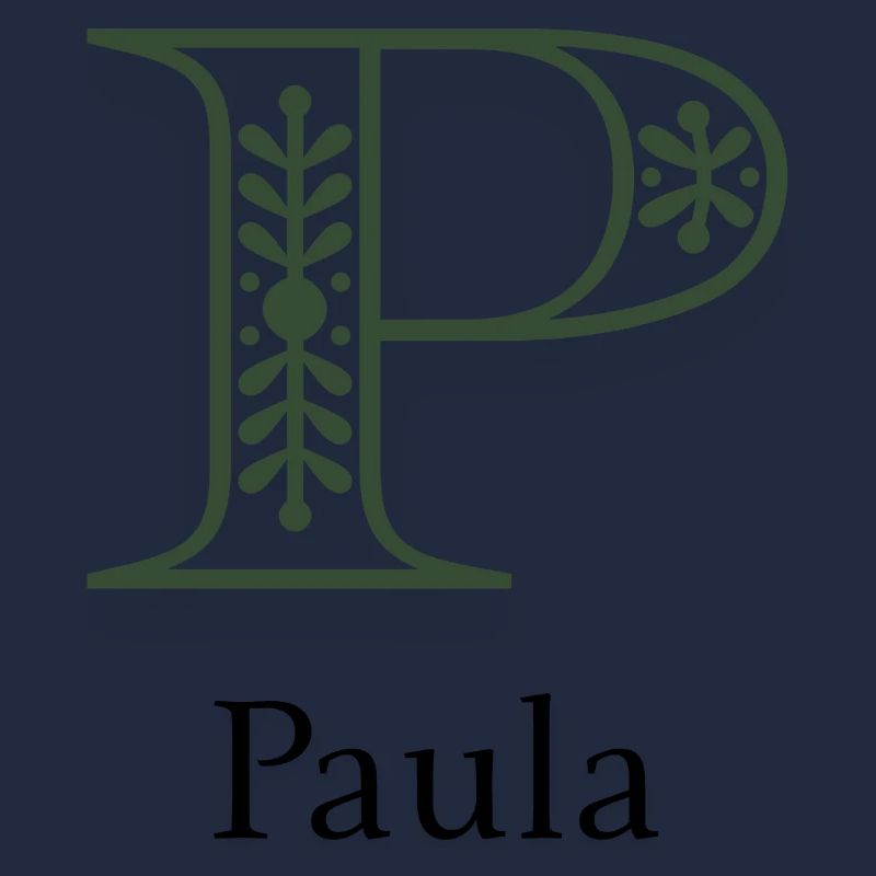 Monogramm P mit botanischem Ornament