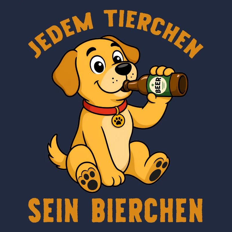Jedem Tierchen sein Bierchen Hund trinkt Bier
