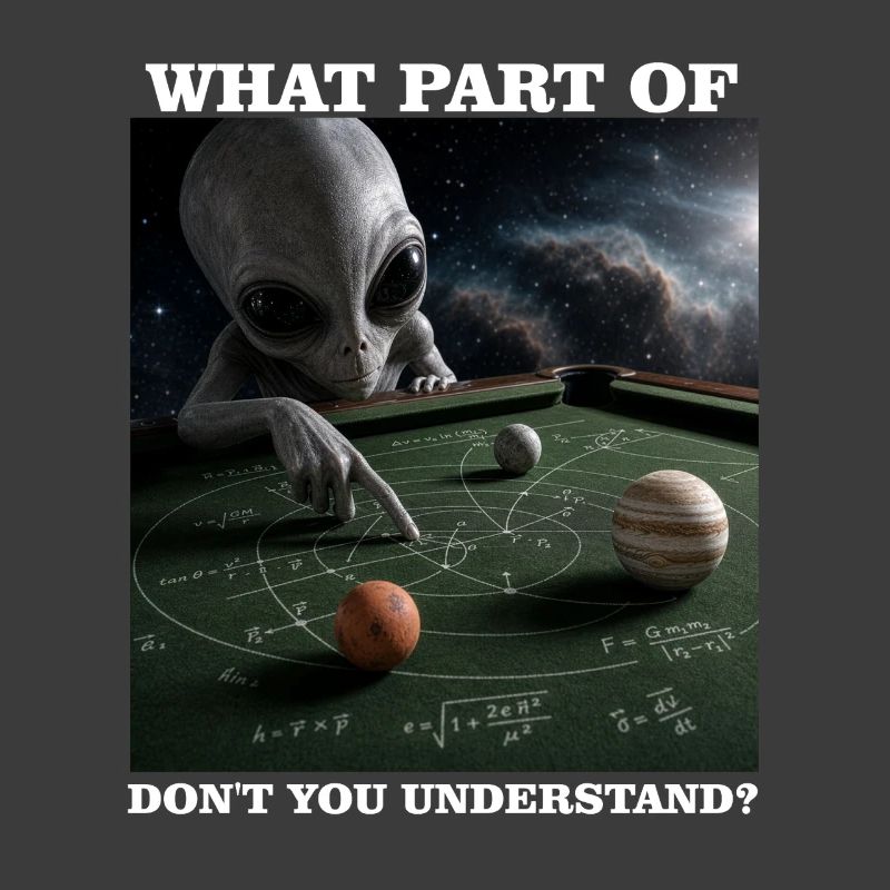 Billiards Physics Alien Nerd Pool Player