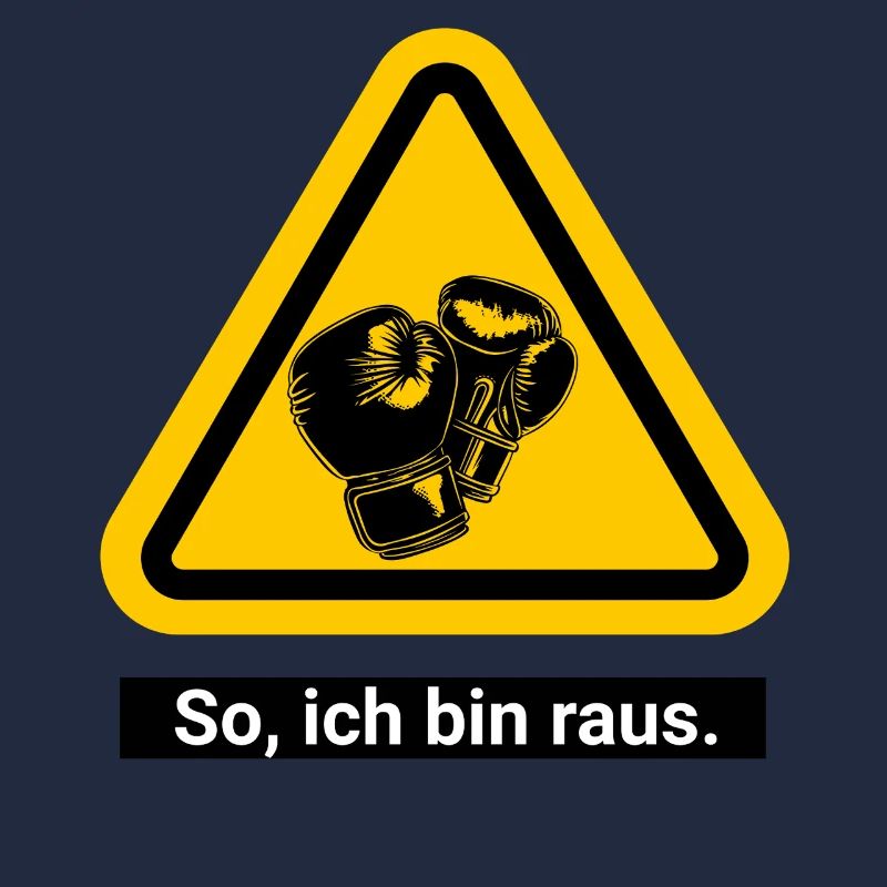 So, ich bin raus. Boxen Warnschild