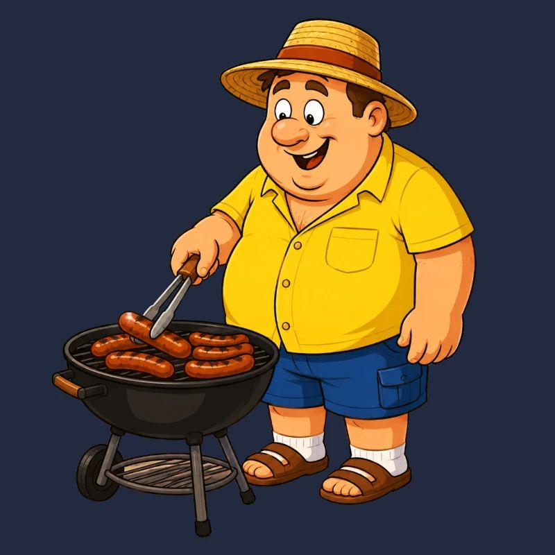 Grillen mit Strohut
